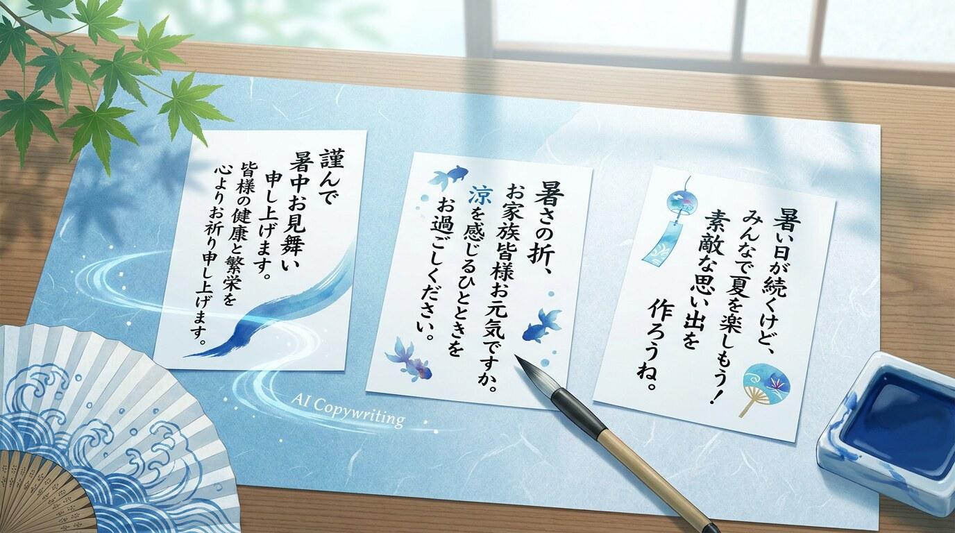 AIコピーライティングで暑中見舞いハガキの文例を作成