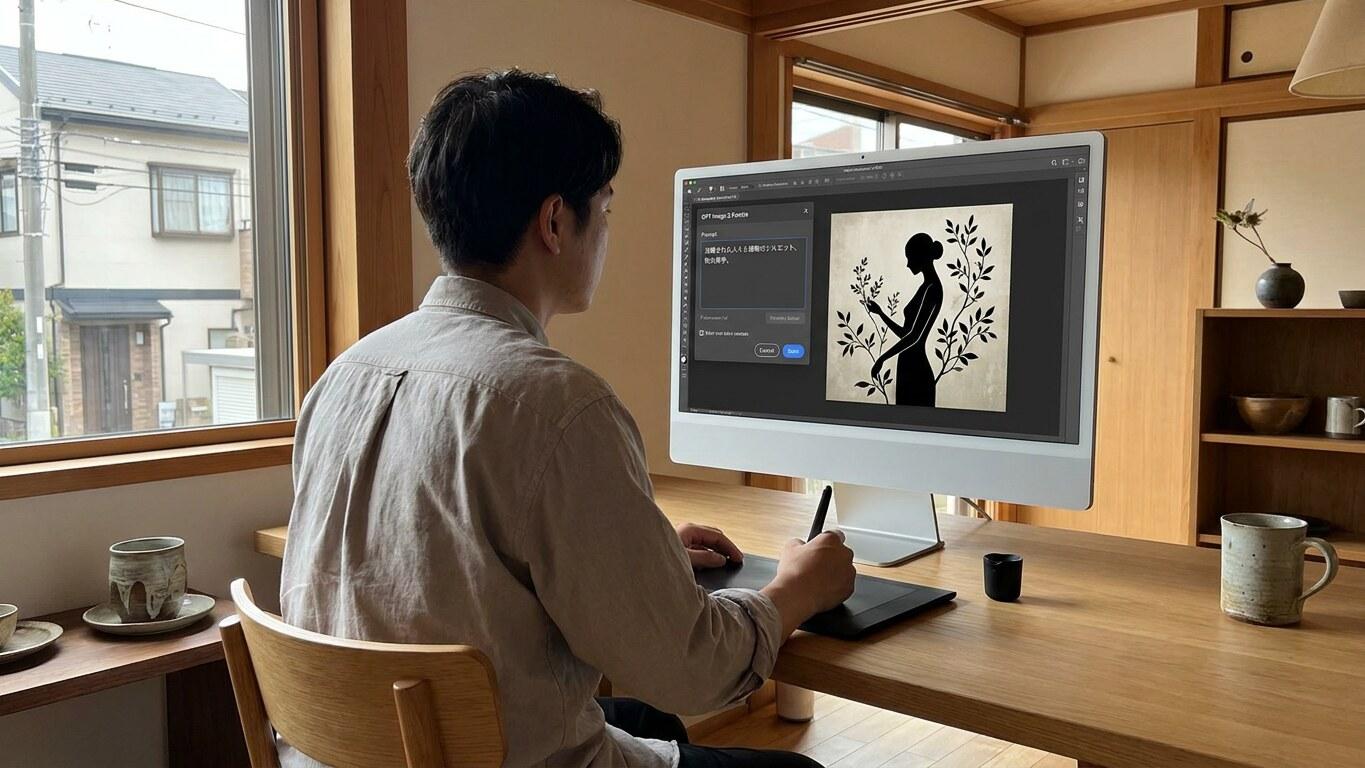 FilmoraのGPT Image 2でシルエットイラストを生成