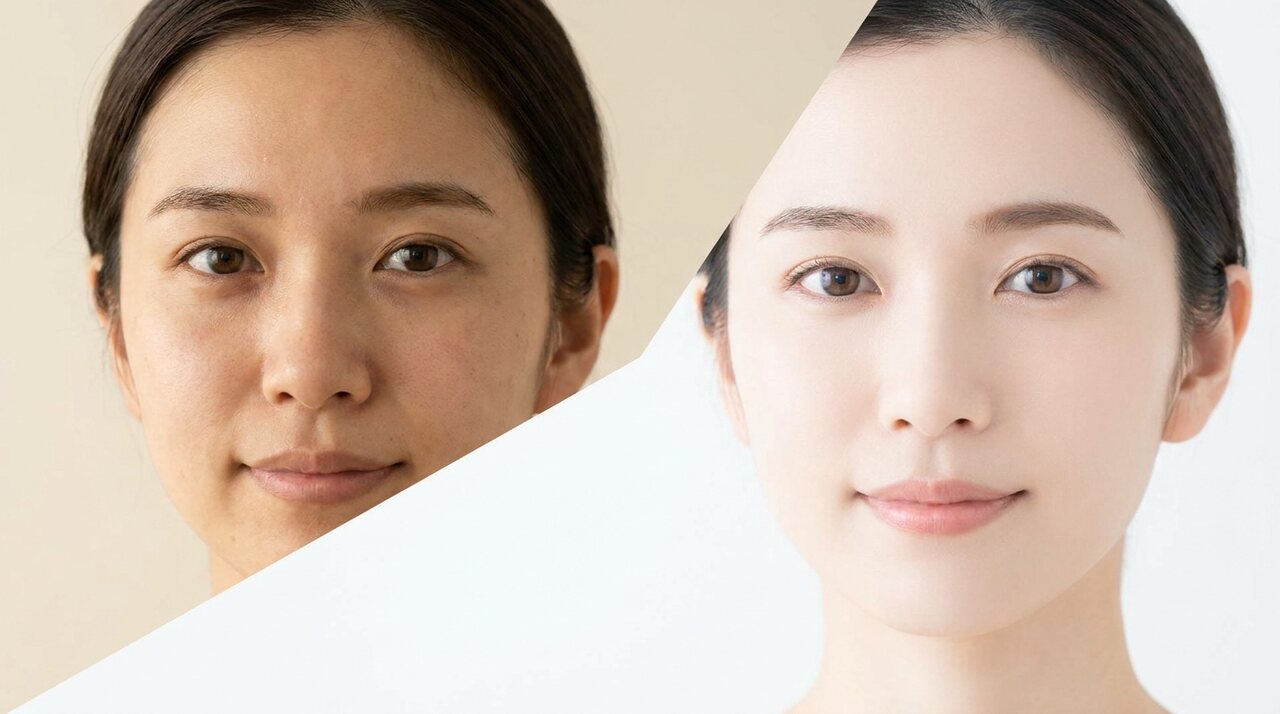 肌を白く加工