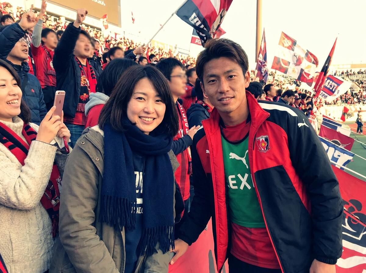 推し選手と自然に並んだ記念風ツーショット