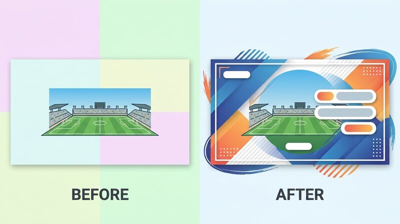 Filmoraのテキスト挿入でサッカーイラストをSNS投稿やサムネイルに仕上げるイメージ