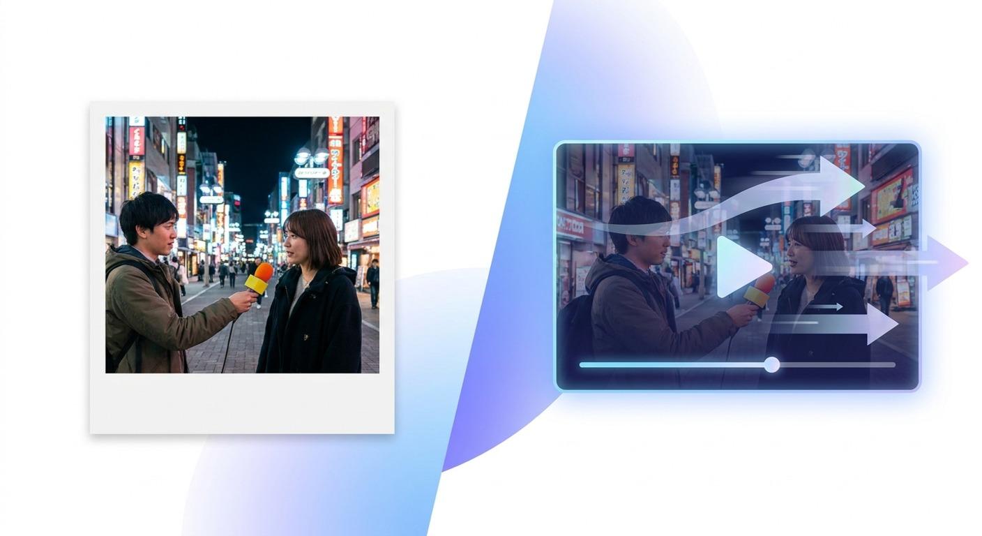 Filmoraでインタビュー風画像を動画に変換