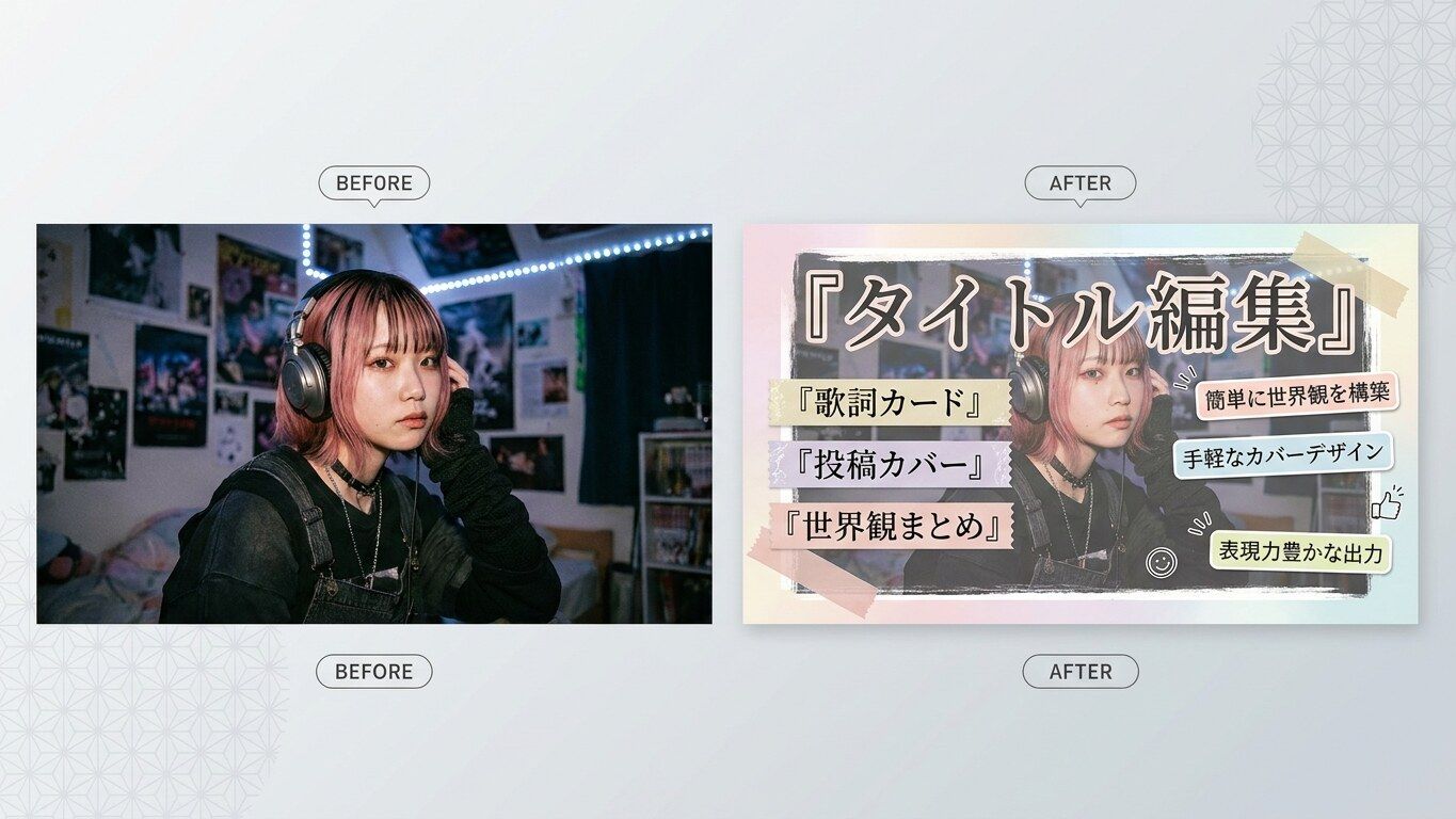 Filmoraのタイトル・テキスト編集でサブカル女子画像を投稿向けに整える