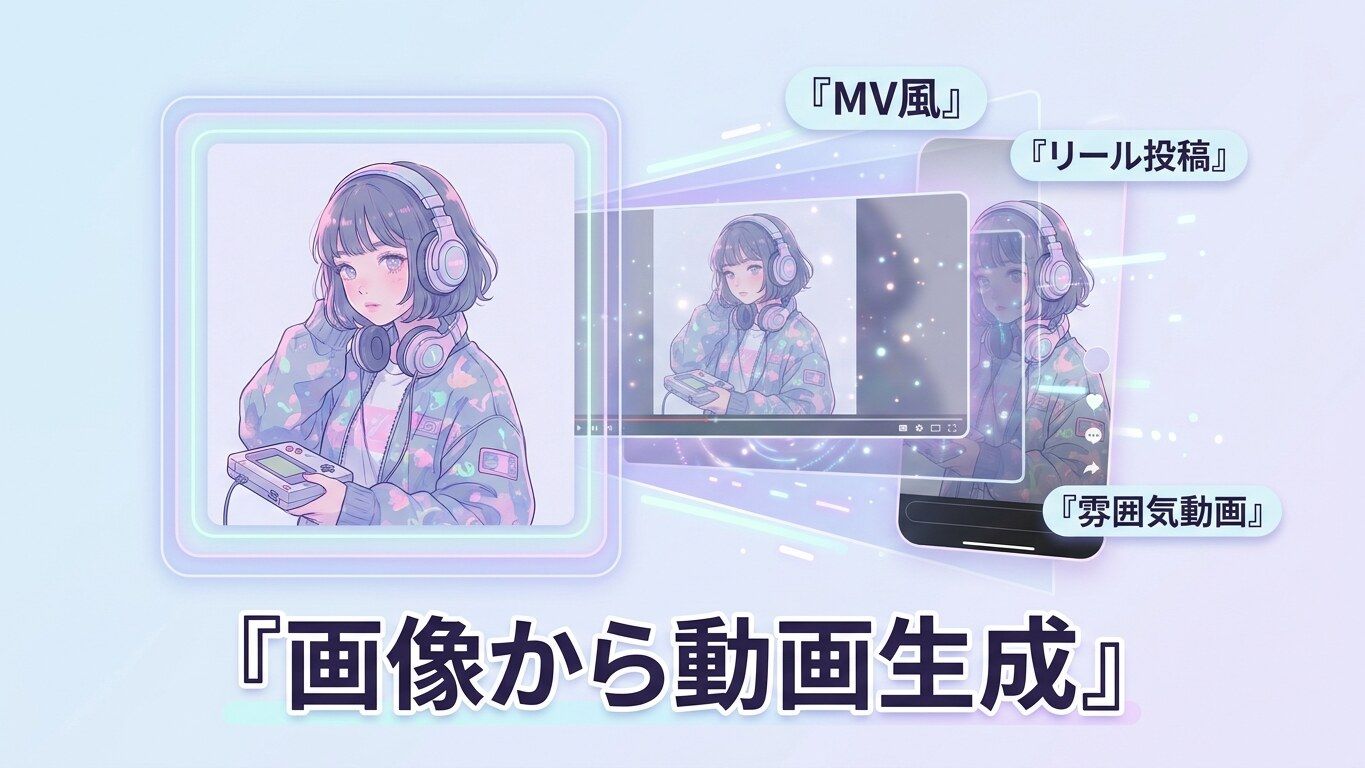 Filmoraの画像から動画生成機能でサブカル女子画像を動画化