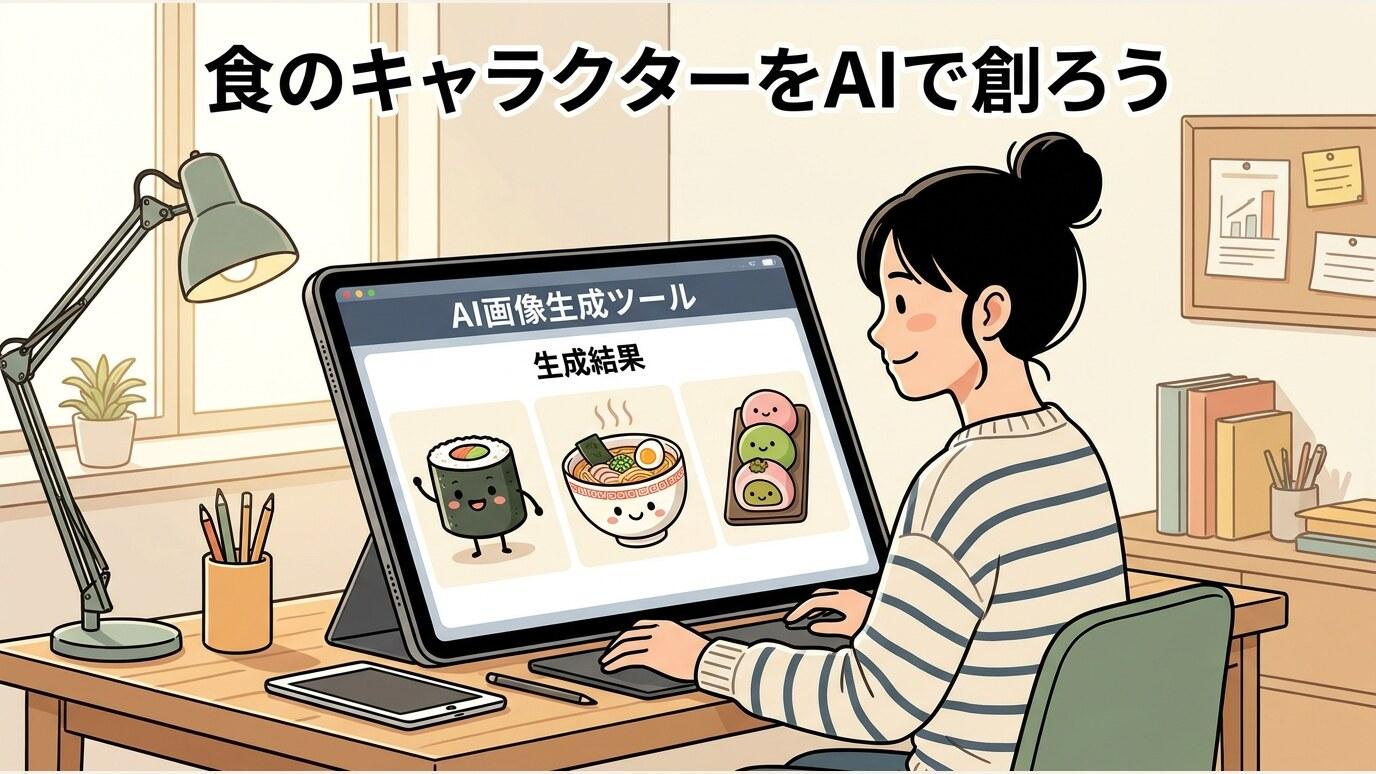 FilmoraのAI画像生成で食べ物擬人化キャラクターを作成