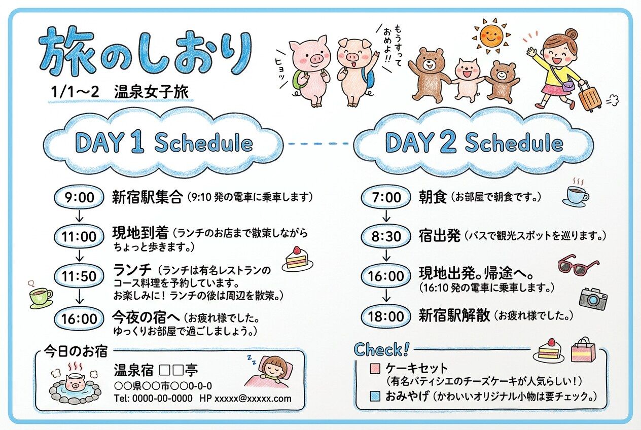 FilmoraのAI画像生成で旅行のしおりを作成