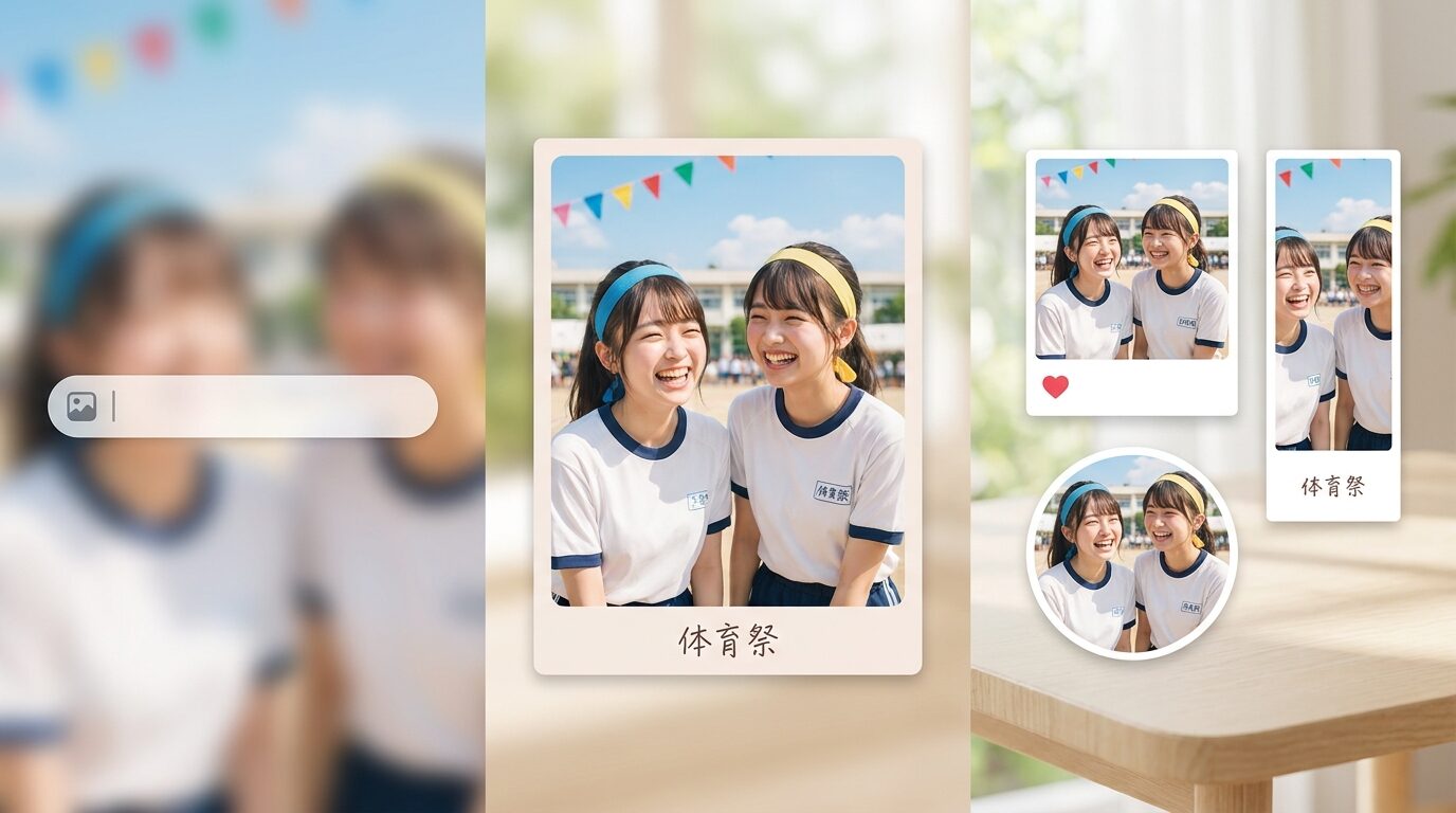 FilmoraのAI画像生成で体育祭プリ画像を作るイメージ
