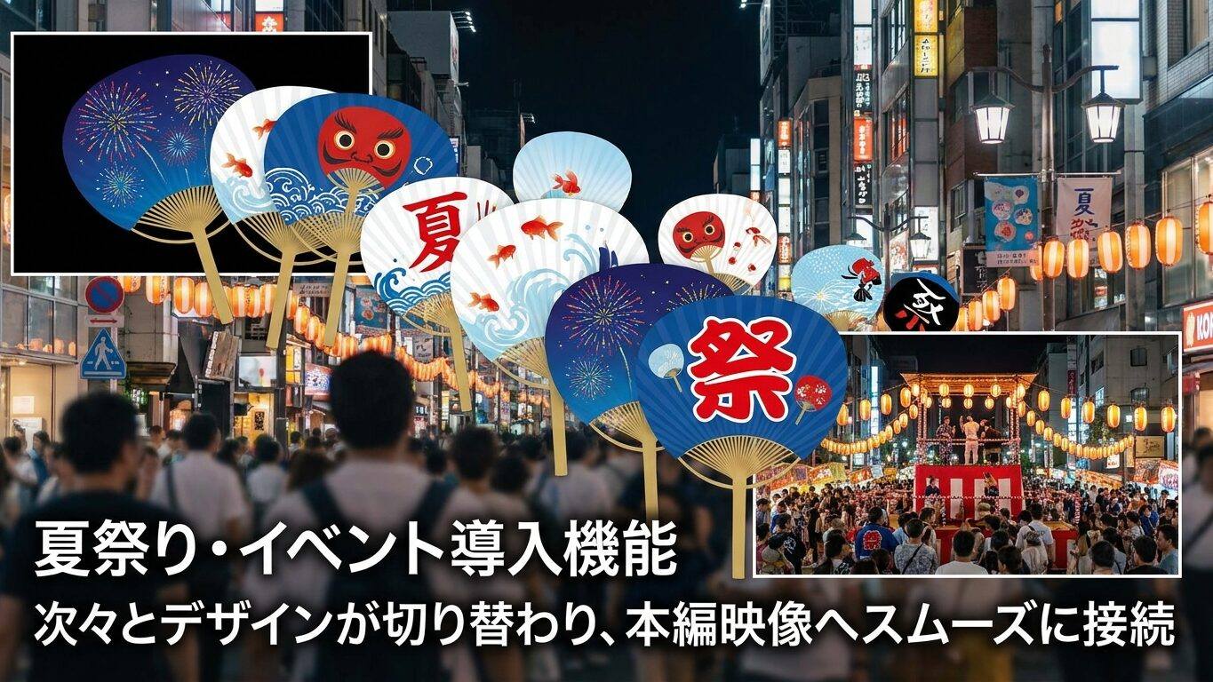 Filmoraの画像シーケンスでうちわデザインを見せる