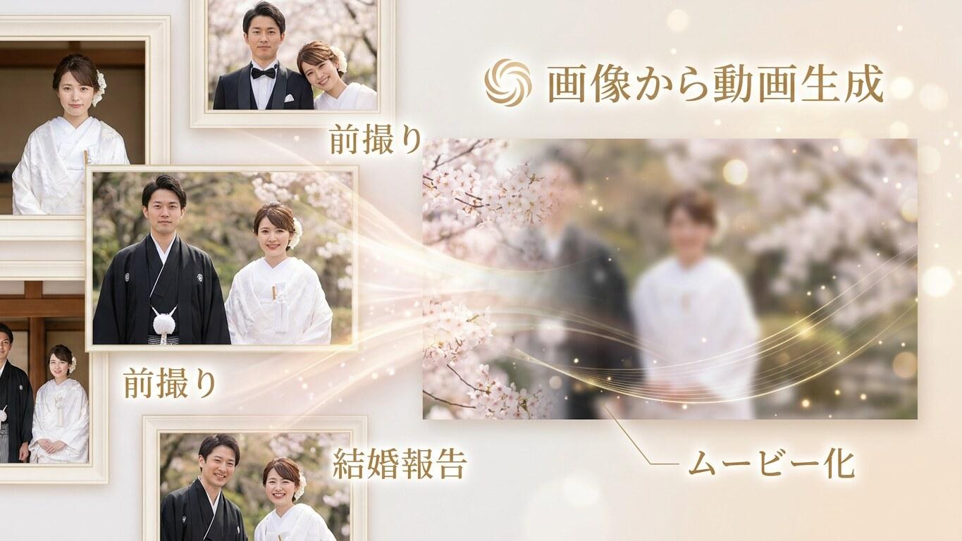 Filmoraでウェディングフォトポーズを動画化して結婚報告ムービーに展開