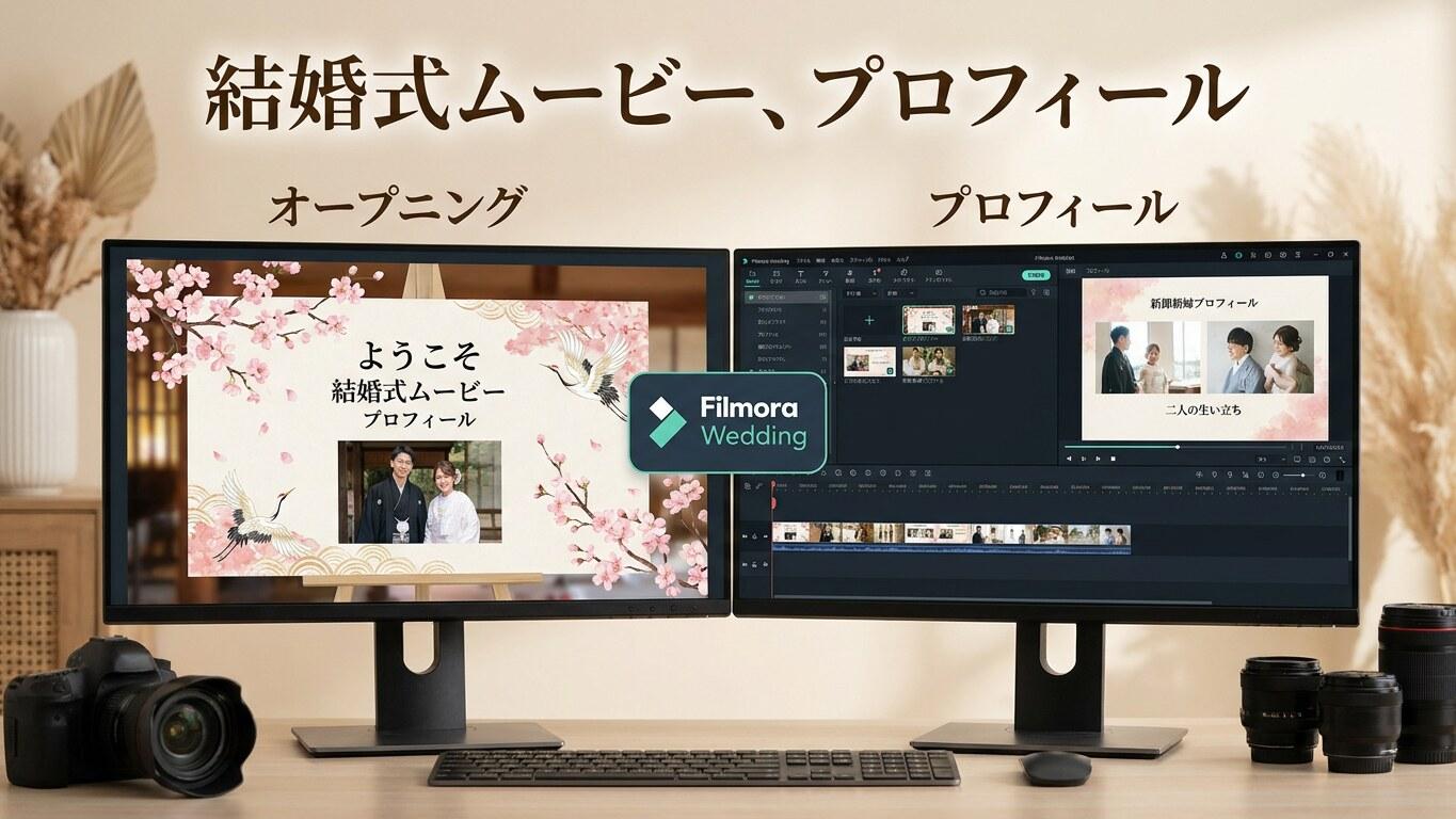 Filmoraの動画テンプレートでウェルカムボードをムービー作品に仕上げる