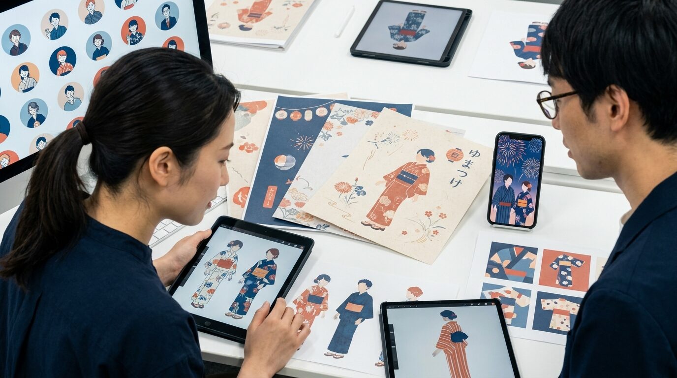 FilmoraのGPT Image 2で浴衣イラストを生成するイメージ