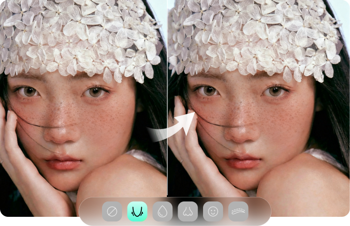 フェイスライン補正