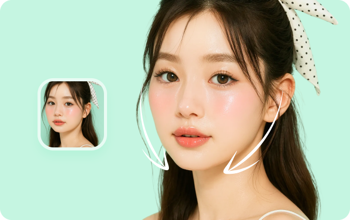 小顔加工のイメージ。