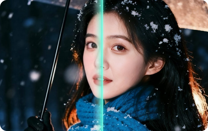 肌補正のイメージ。