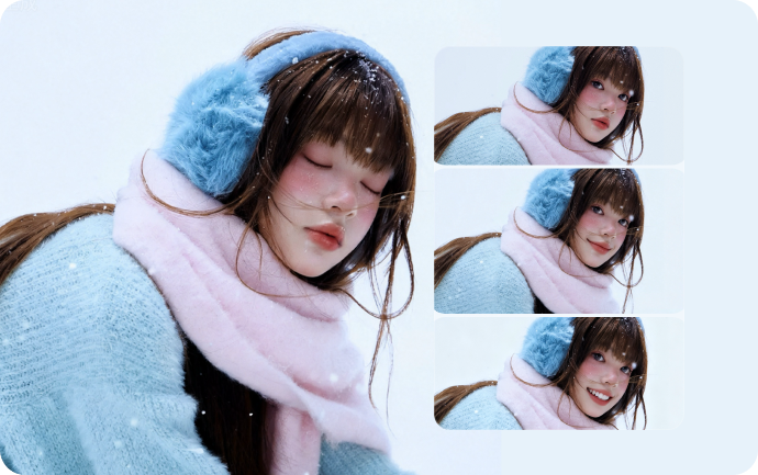 表情チェンジするイメージ。