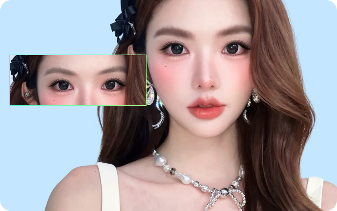 眉補正のイメージ。