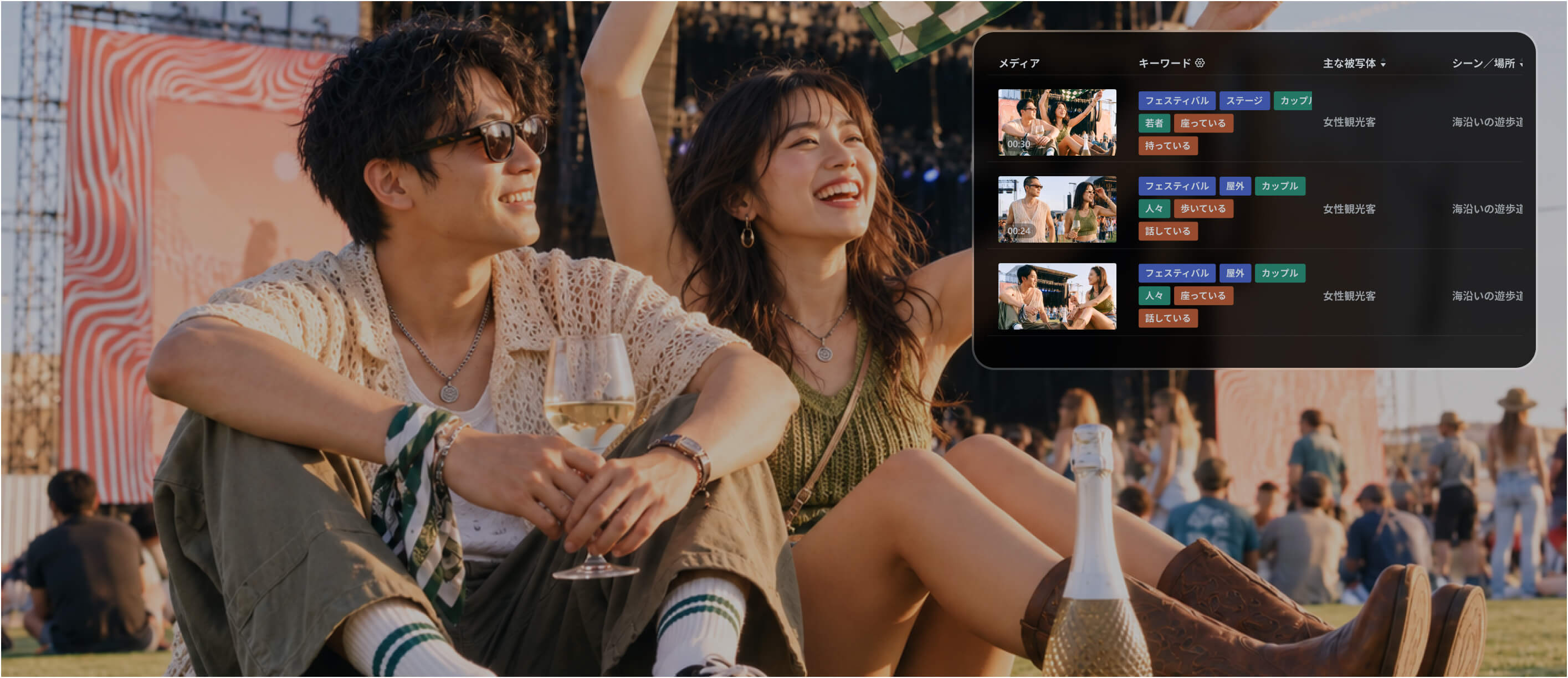 動画・画像素材を整理するAIメディア解析