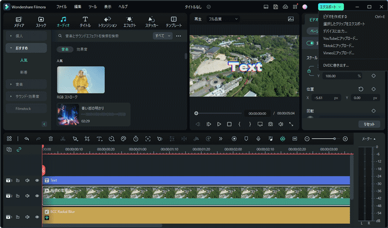 Access 3: The Export Setting Page