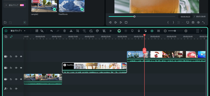 navigate into compound clip in timeline