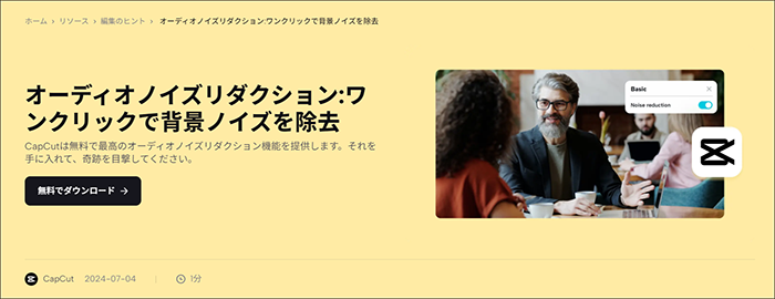 CapCutブロックノイズ除去