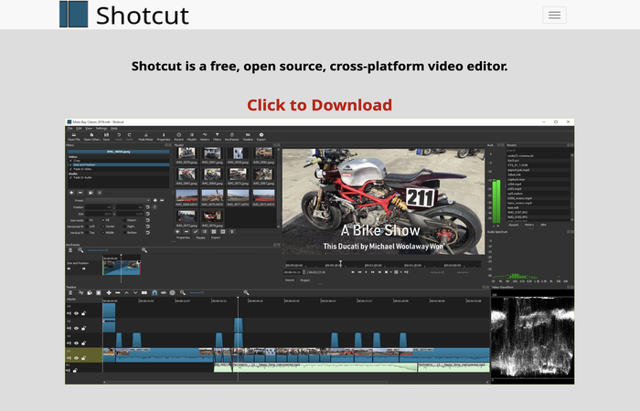 Shotcut公式サイト - オープンソースの無料動画編集ソフトウェア