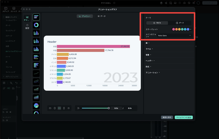 インフォグラフィックのデザイン調整