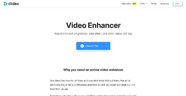Clideo Video Enhancer