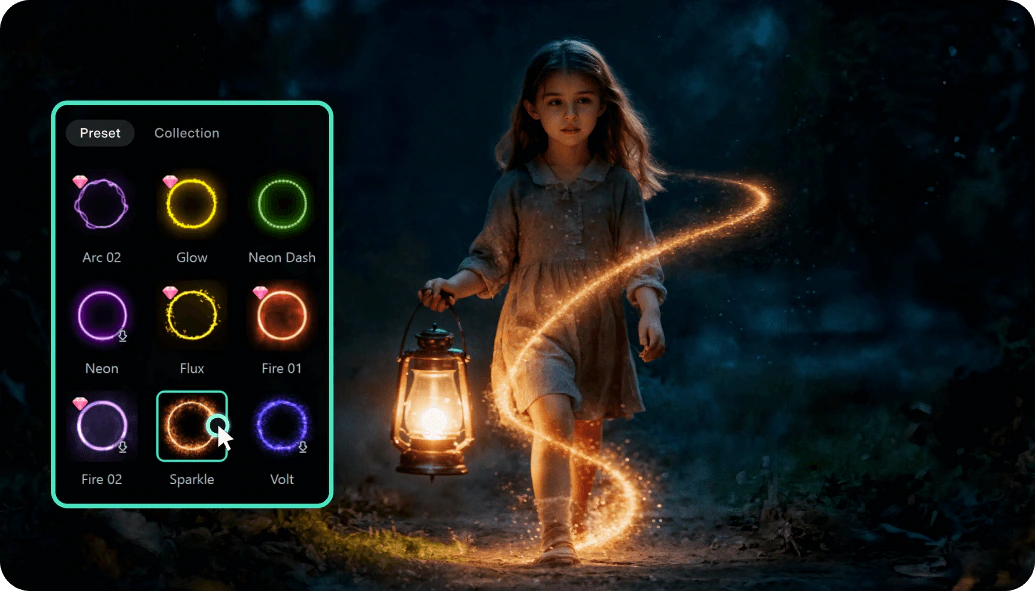 Filmoraペンツールで流れ星や軌跡を作る演出例