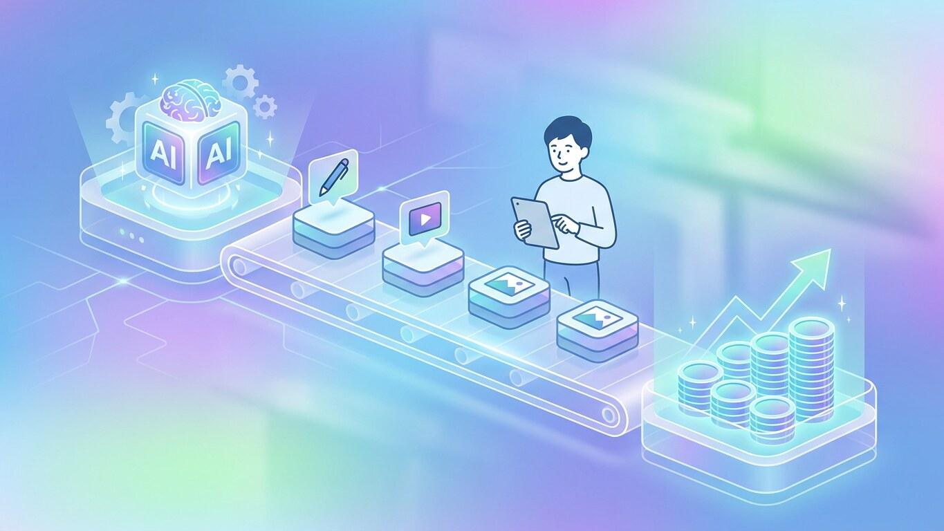 AI副業の基本ステップを整理するイメージ