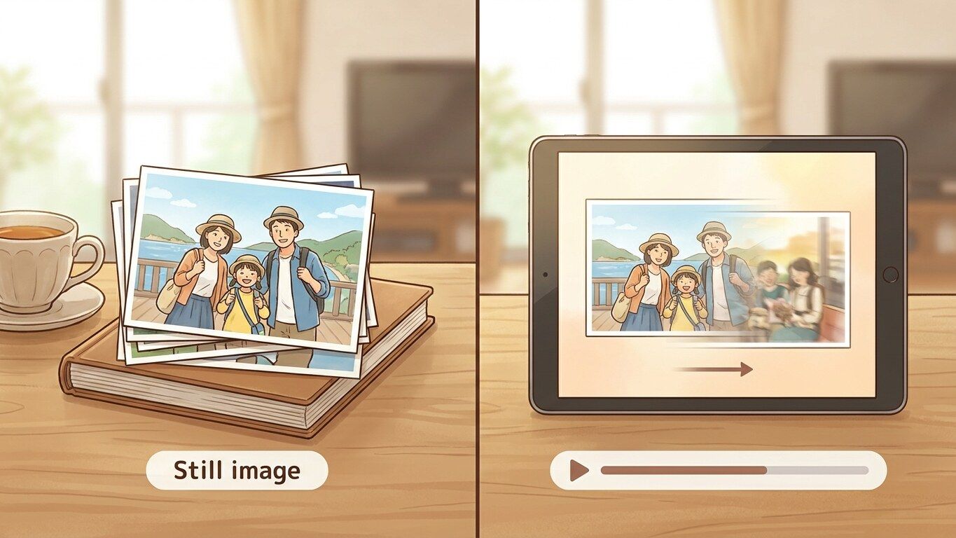 写真が順番に切り替わるスライドショーのイメージ