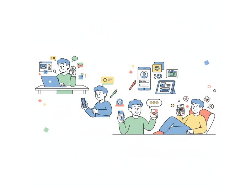 初心者がSNSを始める流れのイメージ