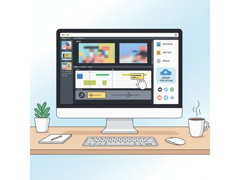 SNS向け動画を編集するワークフローのイメージ