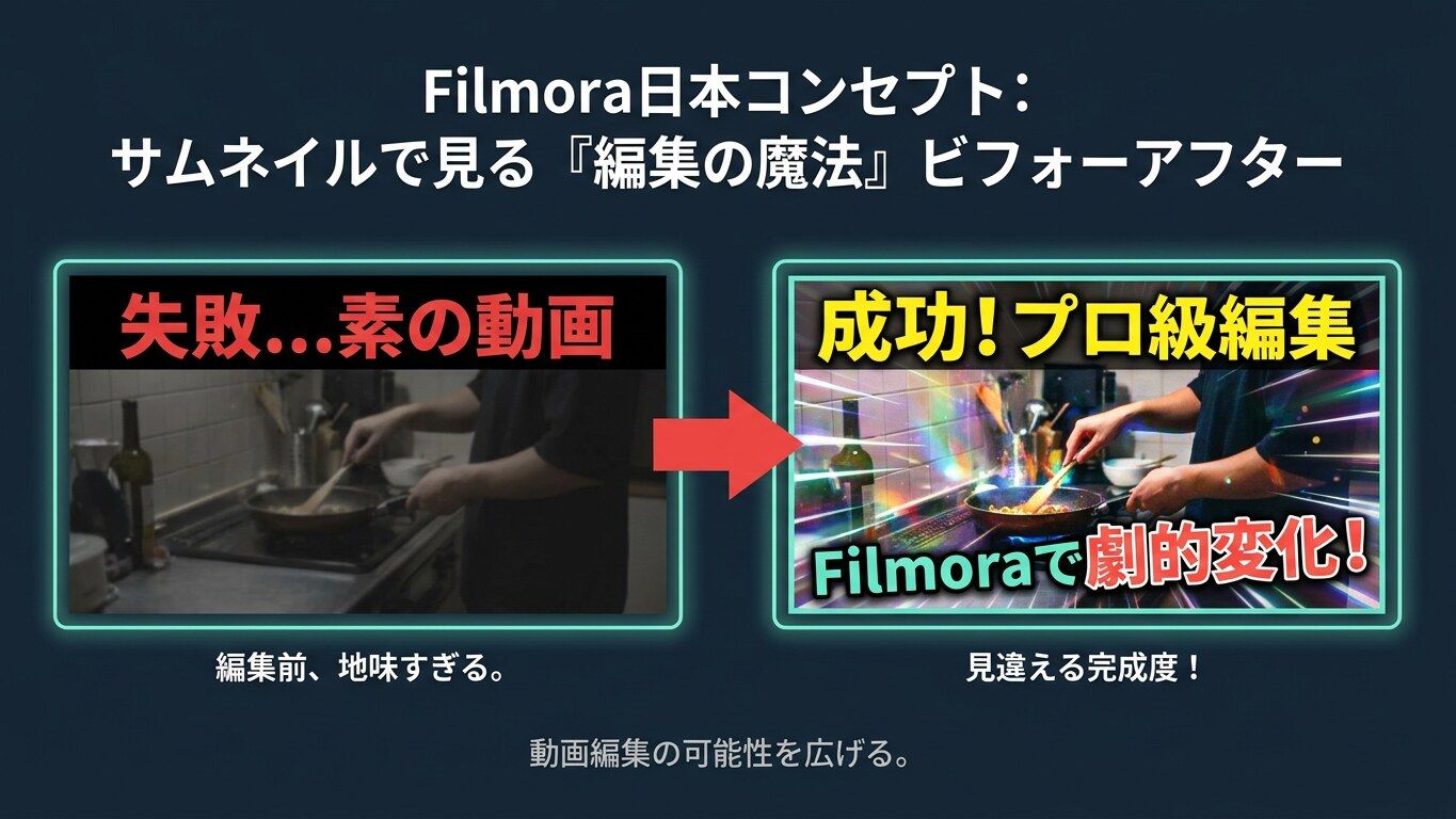 ひと目で内容が伝わるサムネイルの比較イメージ