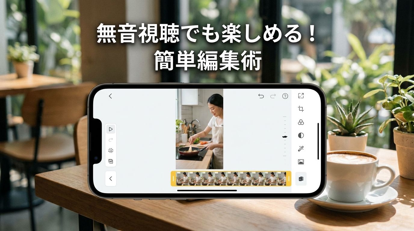 縦型ショート動画に大きな字幕を配置しているイメージ