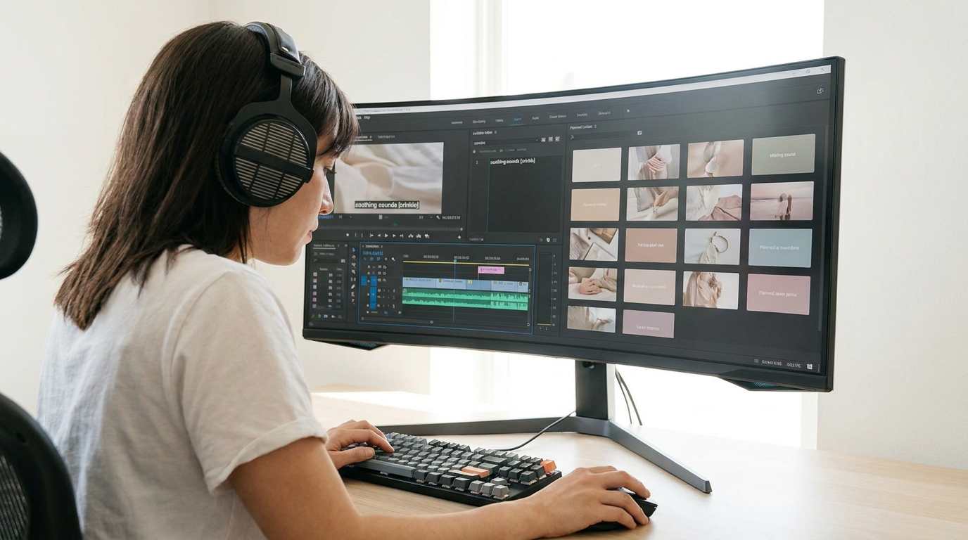 ASMR動画を制作するイメージ