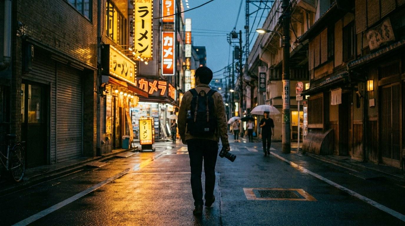 旅行Vlogで夕景のトーンを統一したカラーグレーディング例