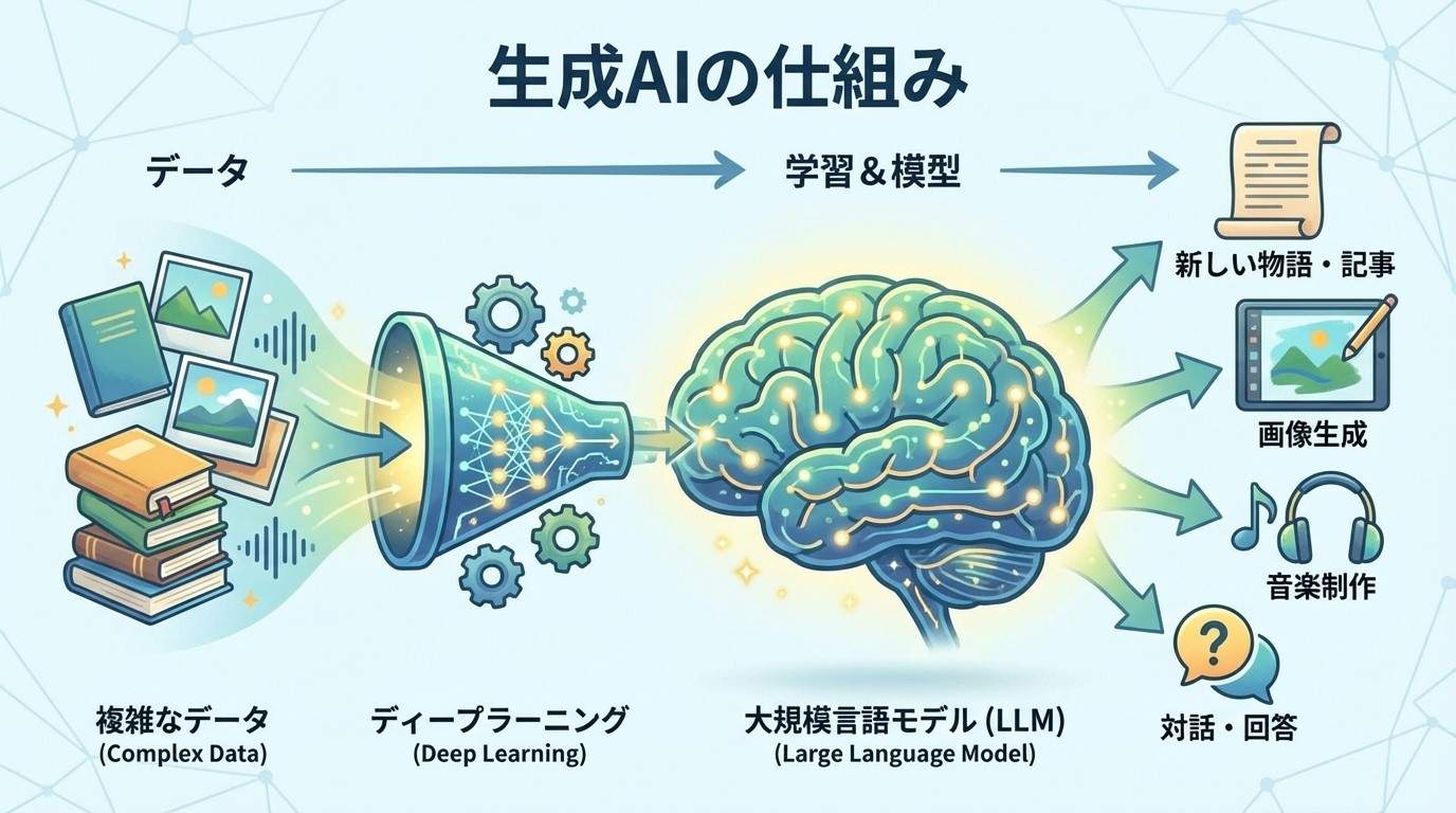 生成AIの仕組み - ディープラーニングと大規模言語モデル(LLM)の基礎