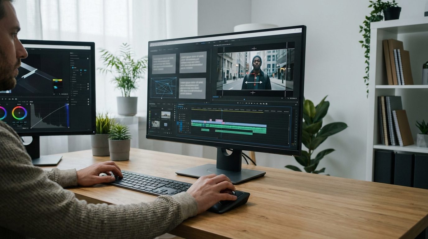 Filmoraで構図やテキスト配置を調整するイメージ