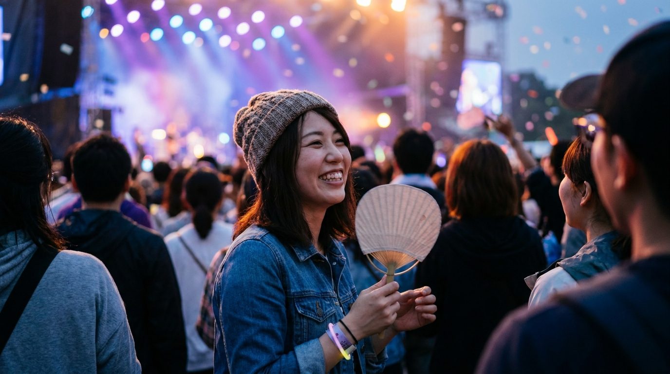 ライブやイベントで推しを応援するイメージ