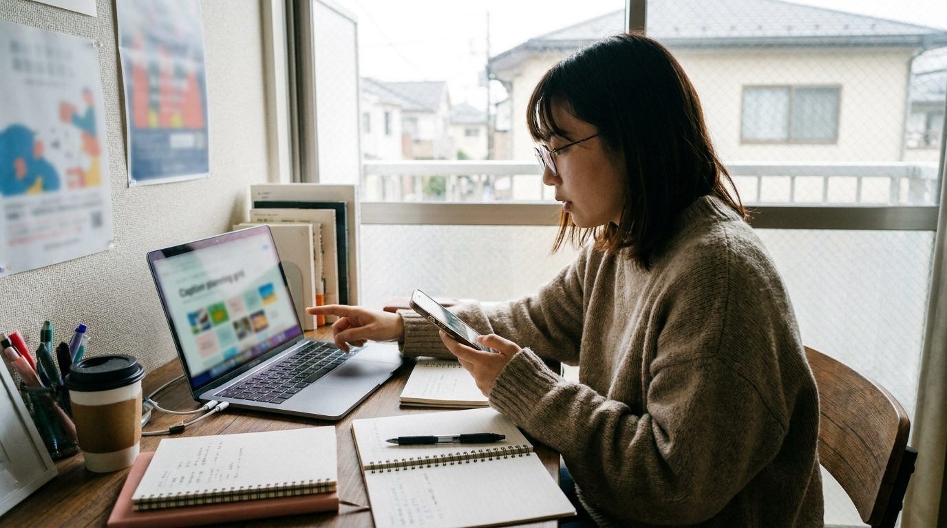 SNSで推しの魅力を共有するイメージ