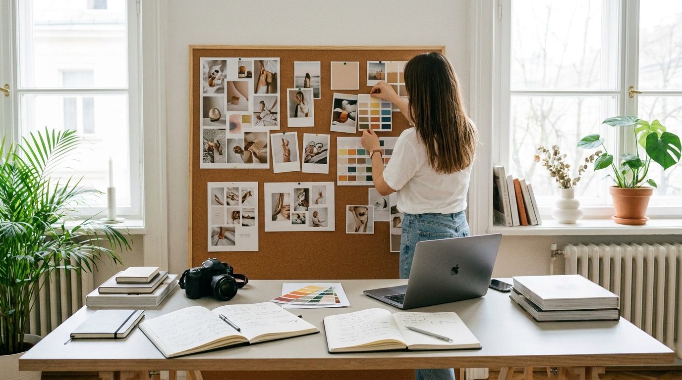 Pinterestでブランドや企画のビジュアル戦略を考えるイメージ