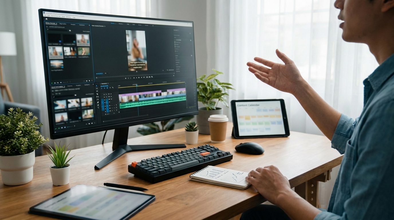 Filmoraでショート動画を編集するイメージ