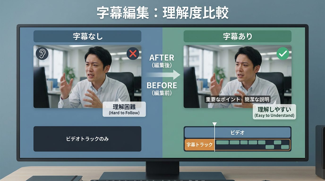テロップ編集のイメージ