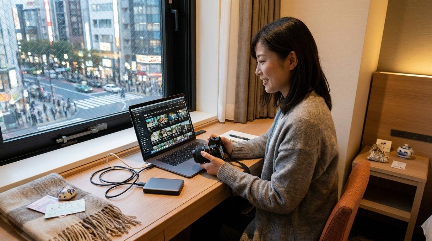 旅先の街歩きをまとめたトラベルvlogのイメージ